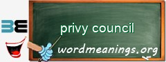 WordMeaning blackboard for privy council